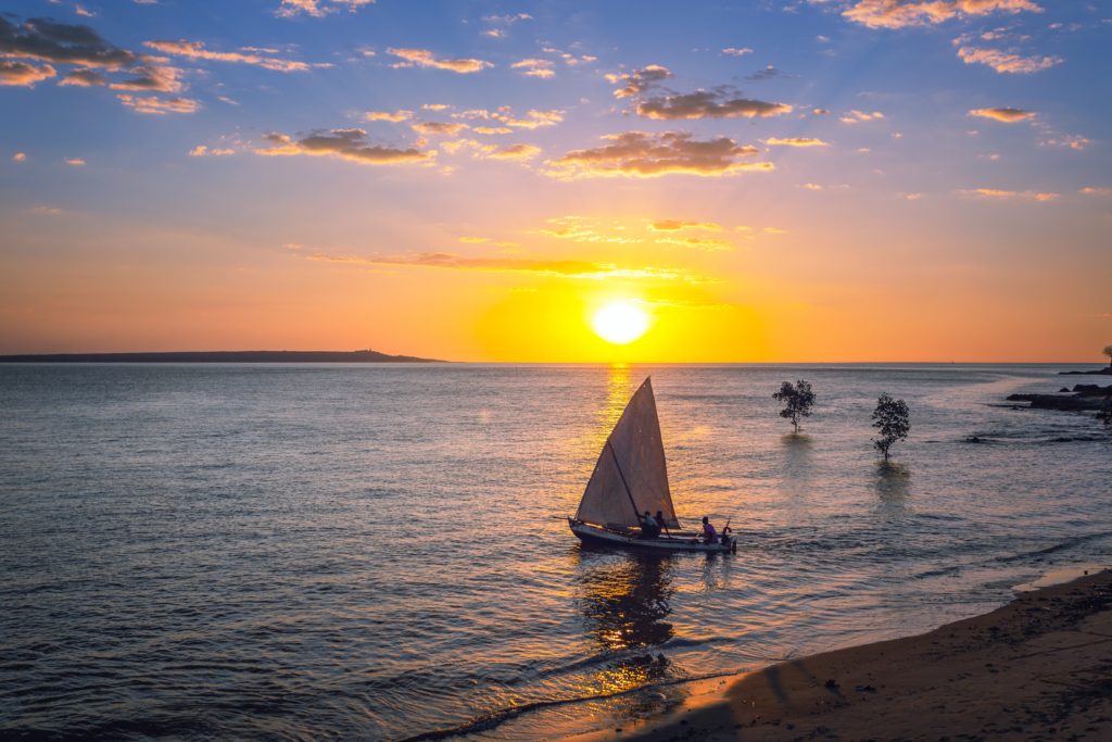 Photographie du coucher de soleil à Mahajanga à Madagascar
